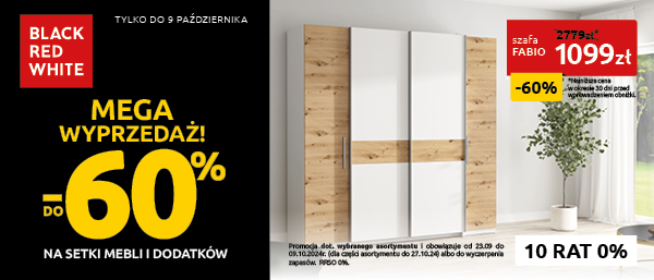 BRW - Mega wyprzedaż! Do -60% na setki mebli i dodatków